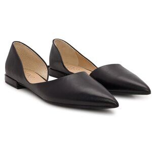 Ballet Flat, Pointed Toe, Black Leather – Franko Sarto Size 10
